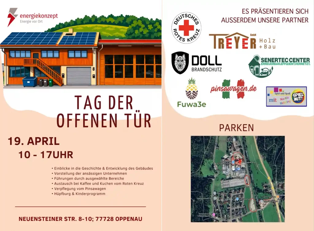Flyer vom Tag der offenen Tür am 19. April 2026